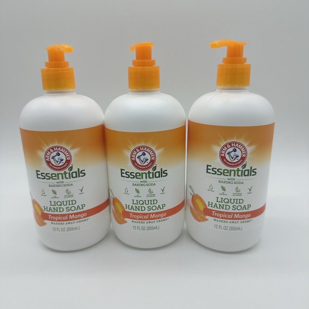 3 MANGO TROPICAL Arm & Hammer Essentials Liquid Hand Soap 355ML EACH